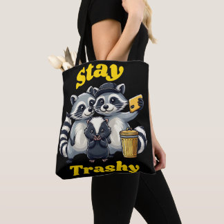 Bolsa Tote Stay Trashy Funny Raccoon, Opossum, Skunk funny