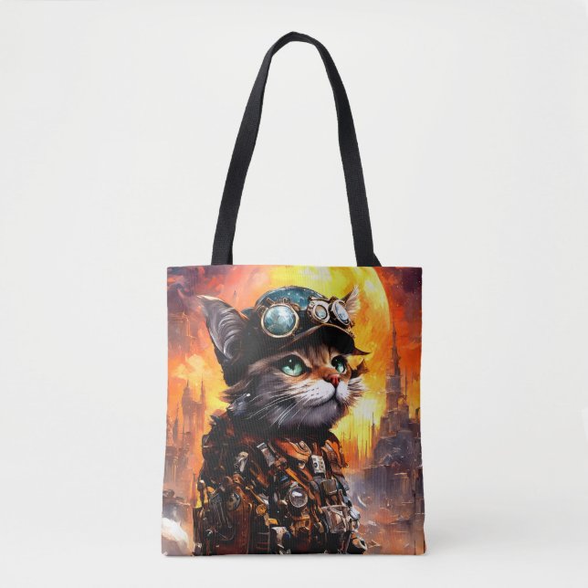 Bolsa Tote Steampunk Cat II (Frente)