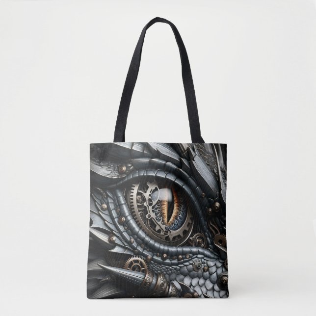 Bolsa Tote Steampunk Dragon Olho Fechado Ai Art (Frente)