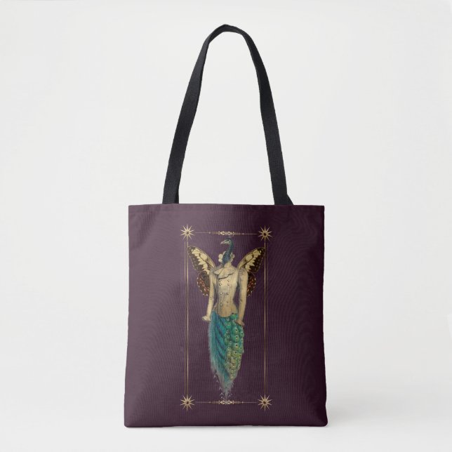 Bolsa Tote Steampunk Fantasy Peacock (Frente)