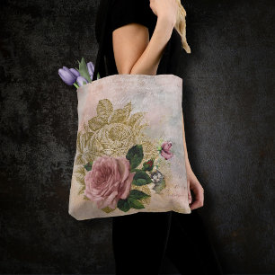 Bolsa Tote Steampunk Glam Corante Dourado e Rosa