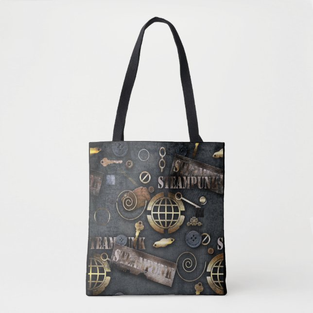 Bolsa Tote Steampunk, raspagem (Frente)