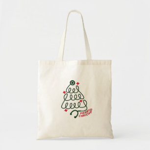Bolsa Tote Stethoscope Árvore de Natal Luzes Enfermando Esfre