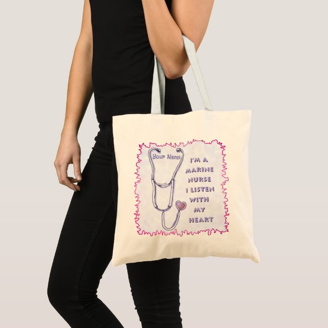 Bolsa Tote Stethoscope da Enfermeira Marinha (Frente (produto))