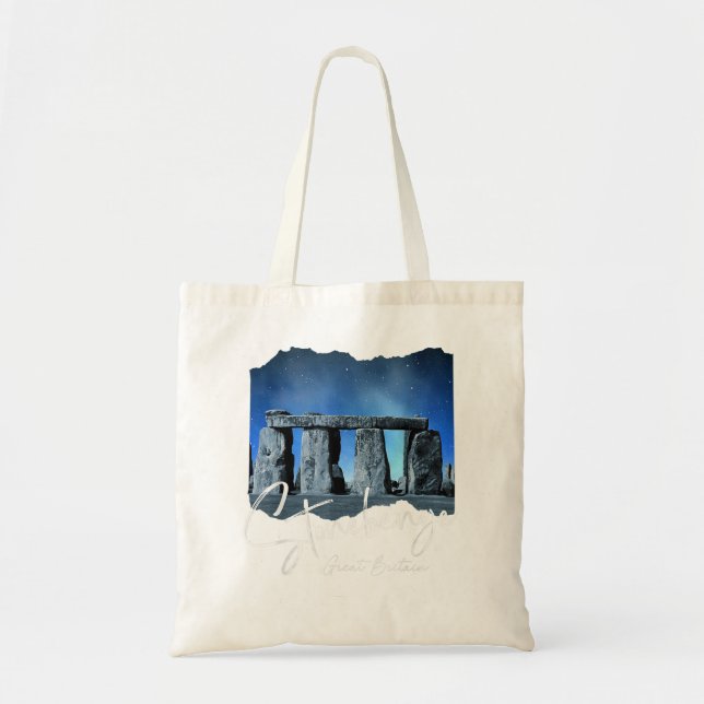 Bolsa Tote Stonehenge England Souvenir - Stonehenge À Noite (Frente)