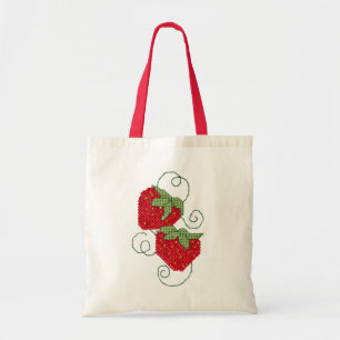 Bolsa Tote Strawberry Cross-Stitch Image