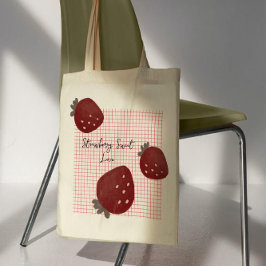 Bolsa Tote Strawberry Sweet Love – Trio Mínimo de Morangos no