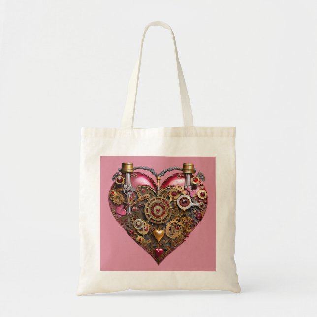 Bolsa Tote Streampunk Heart Ruby Valentine (Frente)