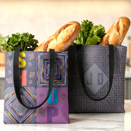 Bolsa Tote Stripes And Diamonds Colorful Monogram