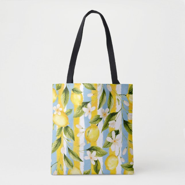 Bolsa Tote Stripes and Lemons  (Frente)
