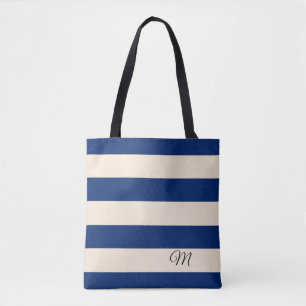 Bolsa Tote Stripes azuis reais
