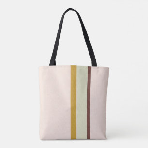 Bolsa Tote Stripes design natural, cor-de-rosa, verde