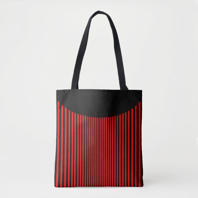 Bolsa Tote Stripes Vermelhas e Pretas (Frente)