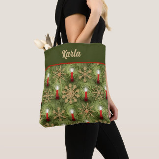 Bolsa Tote Strohsterne and Candles