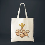 Bolsa Tote Strong Chick Bag<br><div class="desc">Add a touch of playful charm to your everyday errands with this tote bag featuring an original illustration of a cheerful little chick standing proudly on a pile of eggs. The warm, painterly style and expressive character bring a sense of humor and personality to the design, making it both eye-catching...</div>
