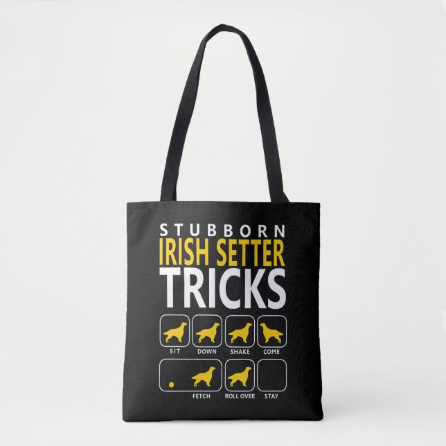 Bolsa Tote Stubborn Irish Setter Tricks Engraçado Irish Sette (Frente)