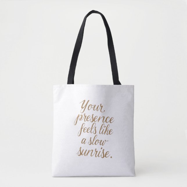 Bolsa Tote Sua Presença: Um Nascer do Sol Lento (Frente)
