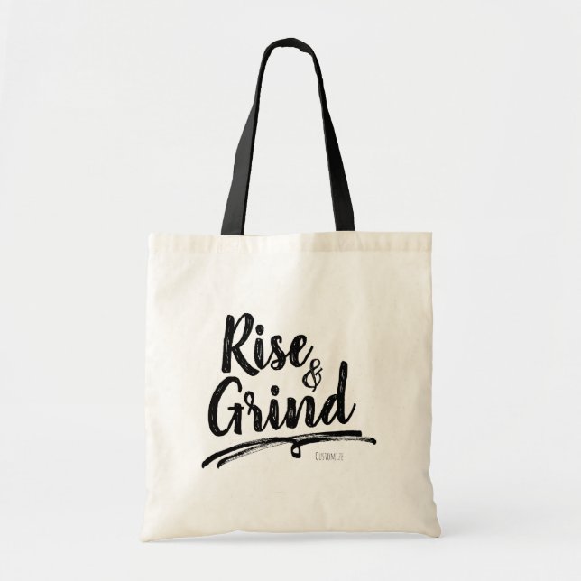 Bolsa Tote SUBIR & MOER Nome Personalizado Customizado (Frente)