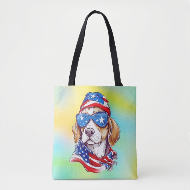 Bolsa Tote Sublimação de Cachorro de 4 de Julho-66361 (Frente)