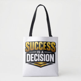 Bolsa Tote Success Gold Typography on Black