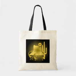 Bolsa Tote Sudoeste Kokopelli em Preto e Dourado