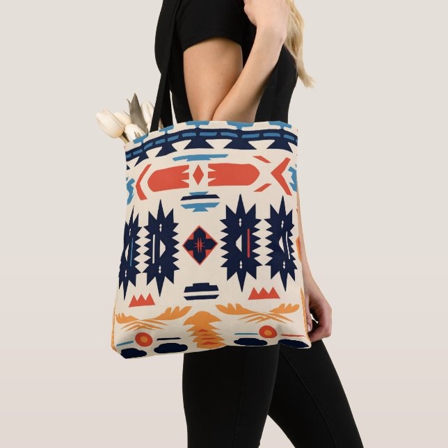 Bolsa Tote Sudoeste Tribal Azteca Geométrico Boho (Close Up)