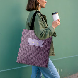 Bolsa Tote Suéter Falso de Tricô com Nome e Citação Personali
