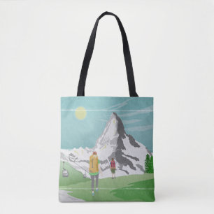 Bolsa Tote suiça de poster de viagens matterhorn