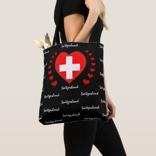 Bolsa Tote Suiça Flag & Heart Swiss Flag /sport