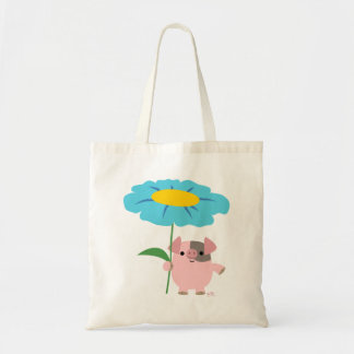 Bolsa Tote Suíno De Cartoon Cuja Banda De Presente (Azul) É B