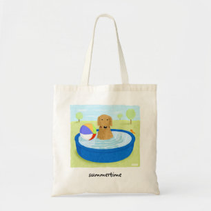 Bolsa Tote Sumário do ouro Retriever Arte Cachorra