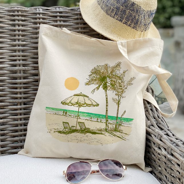 Bolsa Tote Summer Beach Sun Palm Tree Umbrella (Criador carregado)