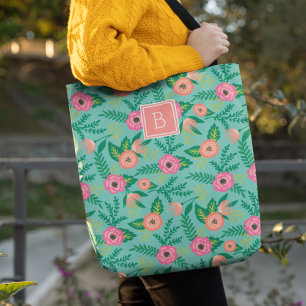 Bolsa Tote Summer Blooms   Monograma Floral Tropical