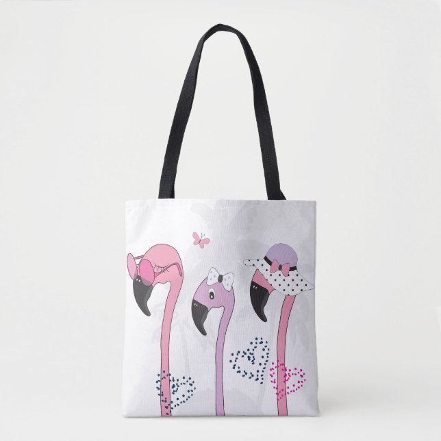 Bolsa Tote Summer Flamingo: Ilustração da Pratage. (Frente)