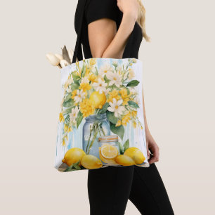 Bolsa Tote Summer Lemon Blossom Jar