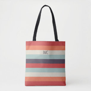 Bolsa Tote Summer Vibes Padrão de Greve Monograma