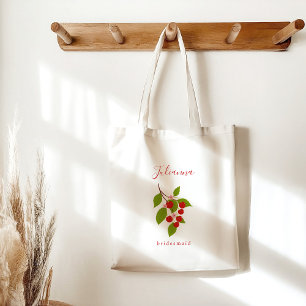 Bolsa Tote Summer Vintage Red Cherries - Ponta Personalizada