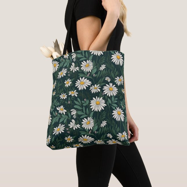 Bolsa Tote Summer White Daisy Meadow (Close Up)