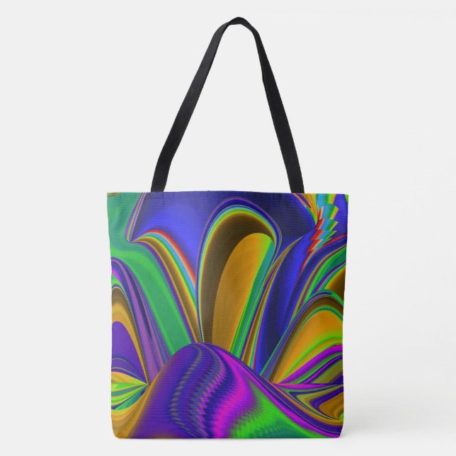Bolsa Tote Summerrainbow, Abstrato 3D Rainbowart (Frente)