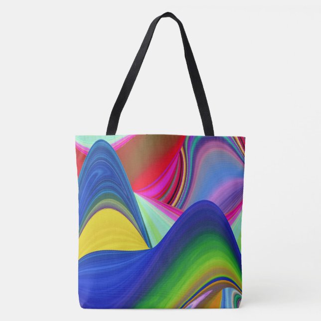 Bolsa Tote Summerrainbow, Abstrato 3D Rainbowart (Frente)