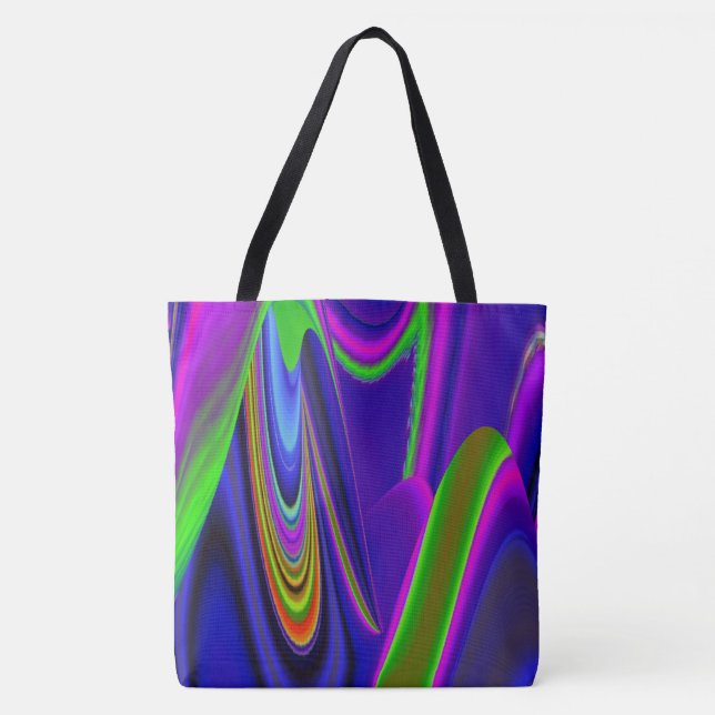 Bolsa Tote Summerrainbow, Abstrato 3D Rainbowart (Frente)