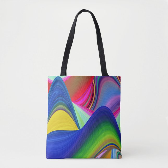 Bolsa Tote Summerrainbow, Abstrato 3D Rainbowart (Frente)