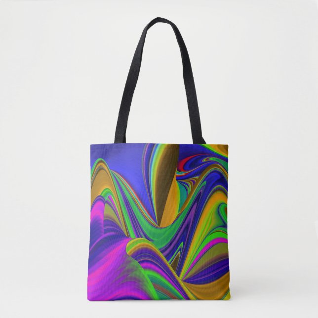 Bolsa Tote Summerrainbow, Abstrato 3D Rainbowart (Frente)