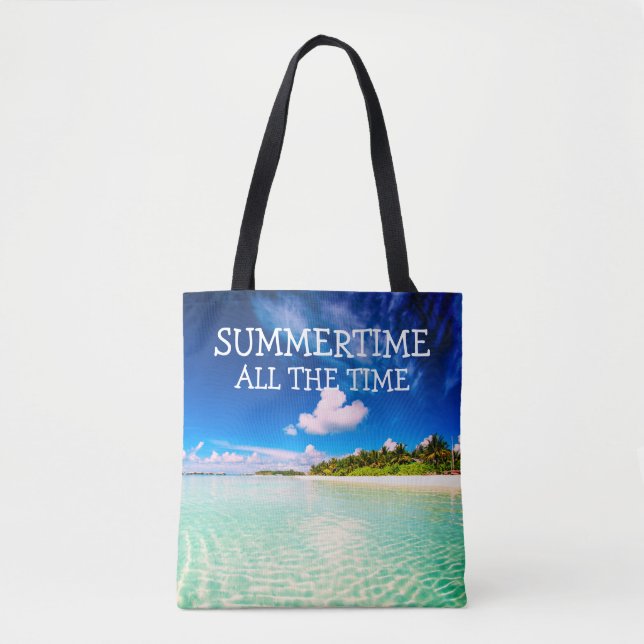 Bolsa Tote Summertime - Cotação de tempo inteiro com texto br (Frente)