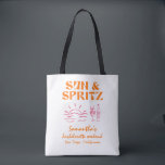 Bolsa Tote Sun e Spritz Bachelorette Weekend<br><div class="desc">Sun e Spritz Bachelorette Weekend Tote Bag Este bolsa é um presente perfeito para as suas meninas no seu fim de semana especial! Esta mala Funky apresenta um esquema desenhado à mão com ilustrações desenhadas à mão juntamente com a letra escrita à mão! Você tem liberdade para criar algo único!...</div>