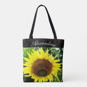 Bolsa Tote Sun Flower no sol personalizado com nome