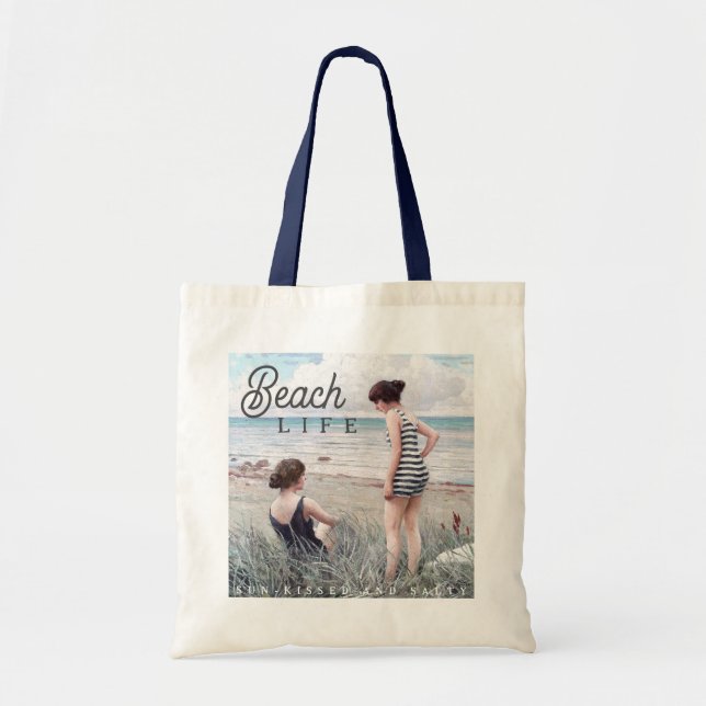 Bolsa Tote Sun-Kissed e Salty Beach Life (Frente)