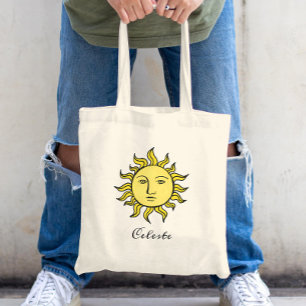 Bolsa Tote Sun Retro Magic Vintage Personalizado Celestial