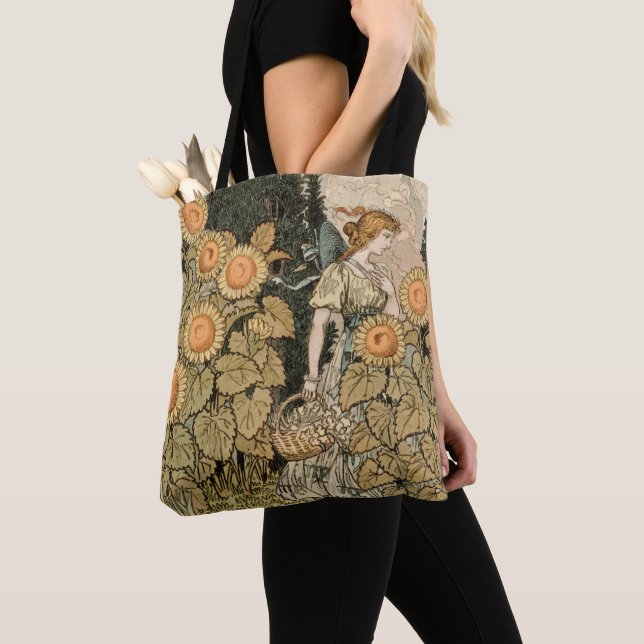 Bolsa Tote Sunflower Art Nouveau Garden Grasset Woman (Close Up)