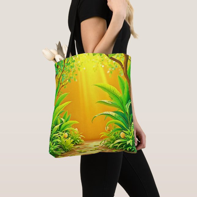 Bolsa Tote Sunny Nature Path Art (Close Up)